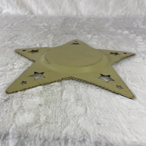 Metal country farmhouse Star candle jar base - Picture 3 of 5